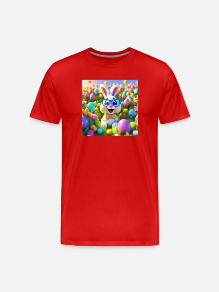 Easter, Easter, Happy Easter, Chocolate Eggs - Men's Premium Organic T-Shirt - red
