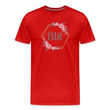 Ellie Girl Name Personalized Gift - Men's Premium Organic T-Shirt - red - Front - Damien (186cm)