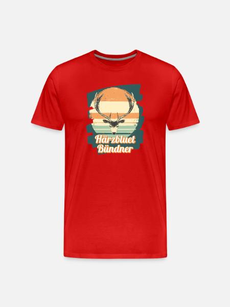 Härzbluetbündner Graubünden Switzerland - Men's Premium Organic T-Shirt - red