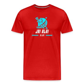 Jai Alai est vivant - T-shirt bio Premium Homme - rouge - Devant - Damien (186cm)