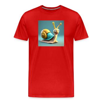 snail, slug, shell - Men's Premium Organic T-Shirt - red - Front - Damien (186cm)