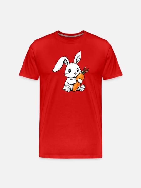 Häschen - Männer Premium Bio T-Shirt - Rot