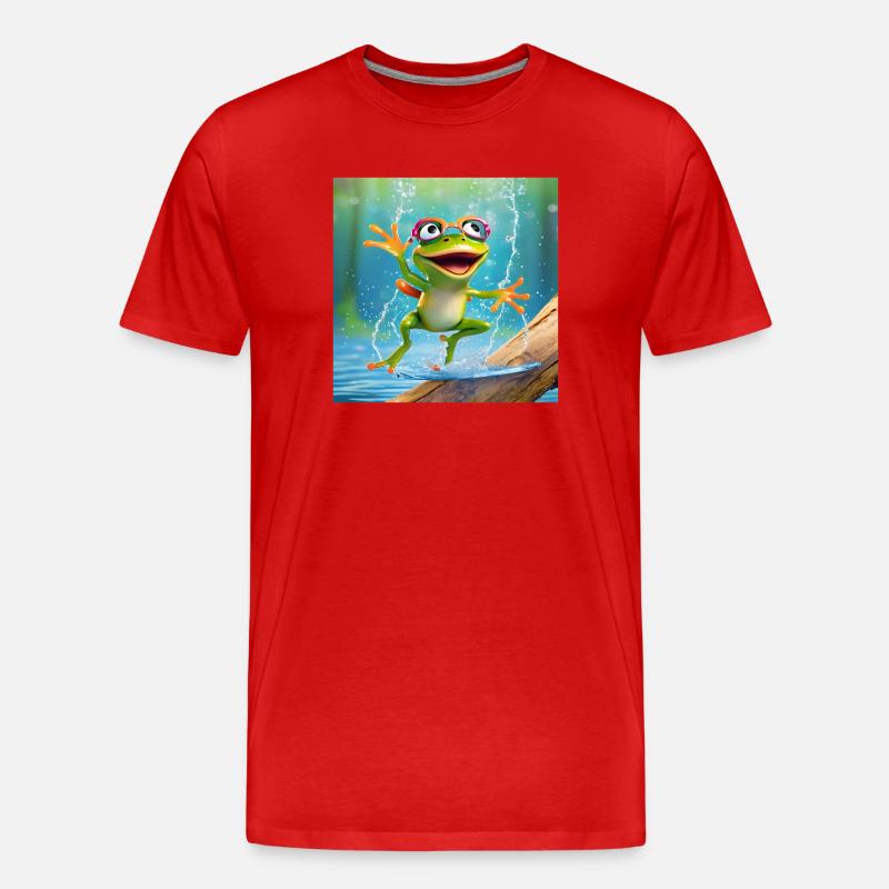 Frosch, Amphibie, Laubfrosch - Männer Premium Bio T-Shirt - Rot