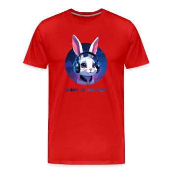 Rabbits on patrol - Men's Premium Organic T-Shirt - red - Front - Damien (186cm)