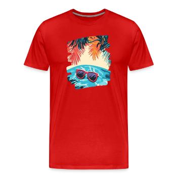 Lunettes d’été et d’été - T-shirt bio Premium Homme - rouge - Devant - Damien (186cm)
