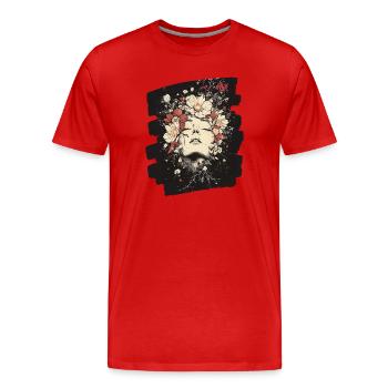 Printemps Printemps Début Fleurs - T-shirt bio Premium Homme - rouge - Devant - Damien (186cm)