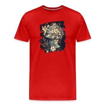Printemps Printemps Début Fleurs - T-shirt bio Premium Homme - rouge - Devant - Damien (186cm)