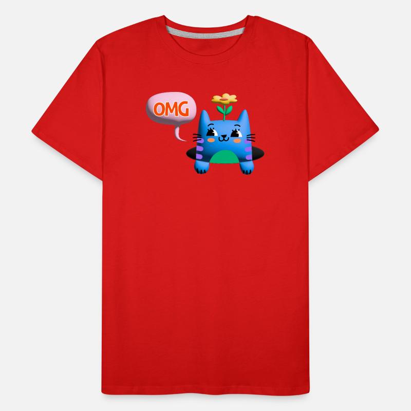 OMG Cat cute 3d bubble Men's Premium Organic T-Shirt
