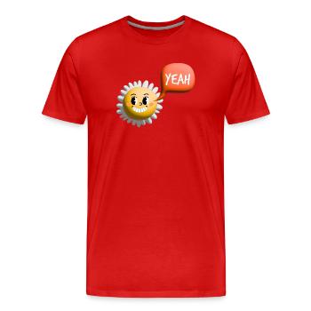 sonne yeah 3d - Männer Premium Bio T-Shirt - Rot - Vorne - Damien (186cm)