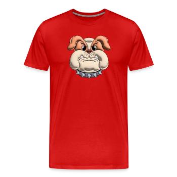 Dog Bulldog 3D - Men's Premium Organic T-Shirt - red - Front - Damien (186cm)