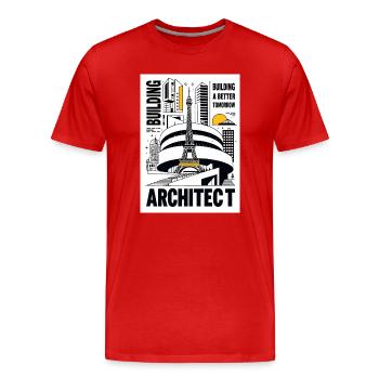 Architect - T-shirt bio Premium Homme - rouge - Devant - Damien (186cm)