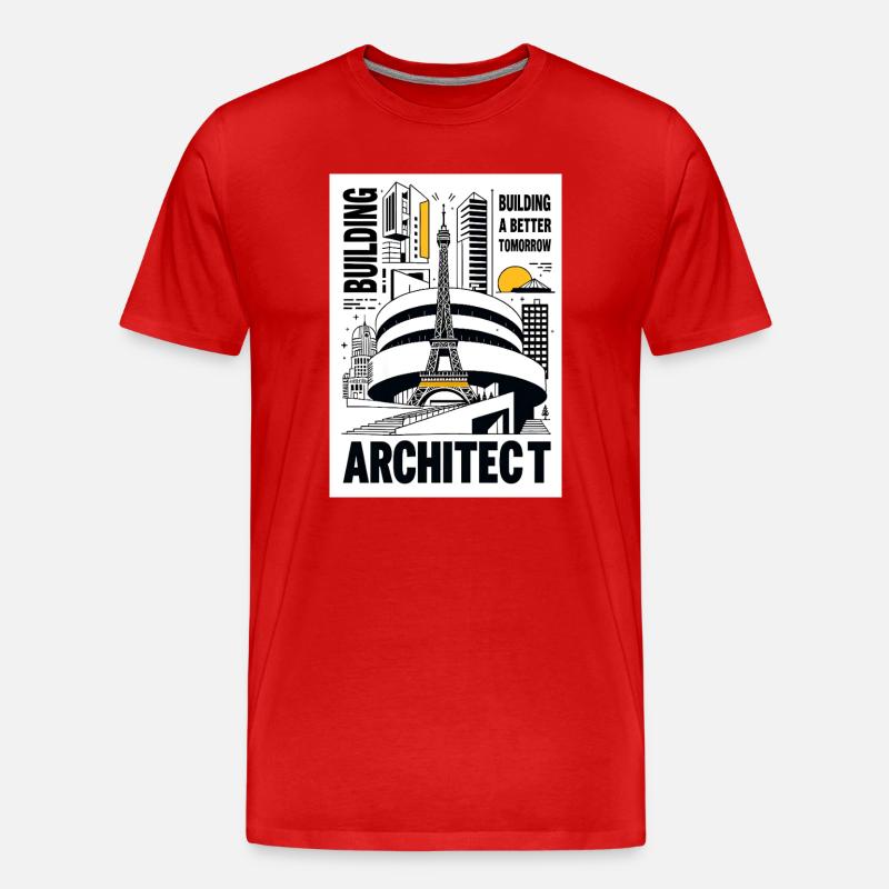 Architekt - Männer Premium Bio T-Shirt - Rot