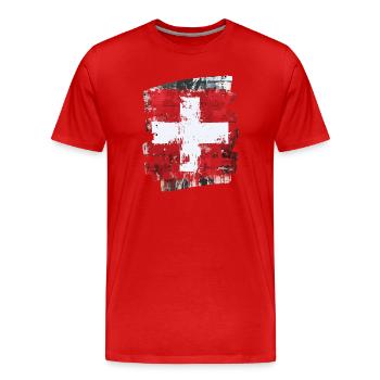 Pavillon suisse Suisse - T-shirt bio Premium Homme - rouge - Devant - Damien (186cm)