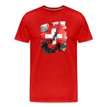 Pavillon suisse Suisse - T-shirt bio Premium Homme - rouge - Devant - Damien (186cm)