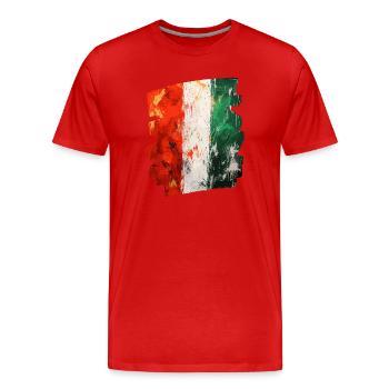 Italian flag Italy - Men's Premium Organic T-Shirt - red - Front - Damien (186cm)