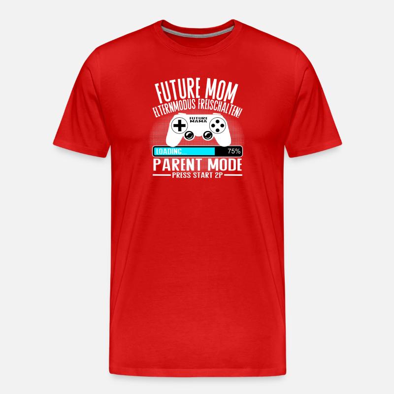 Mama lädt… Bitte warten! - Männer Premium Bio T-Shirt - Rot