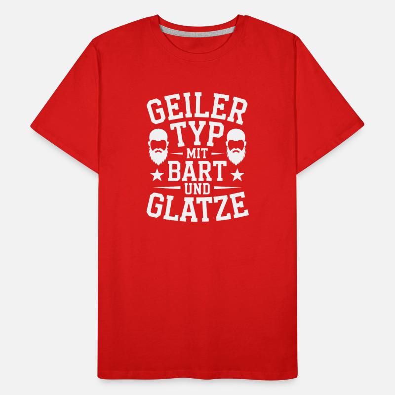 Geiler Typ Mit Bart & Glatze Glatzkopf Bartträger Männer Premium Bio T-Shirt