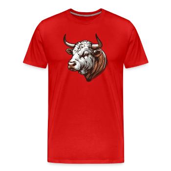 Bull - Men's Premium Organic T-Shirt - red - Front - Damien (186cm)