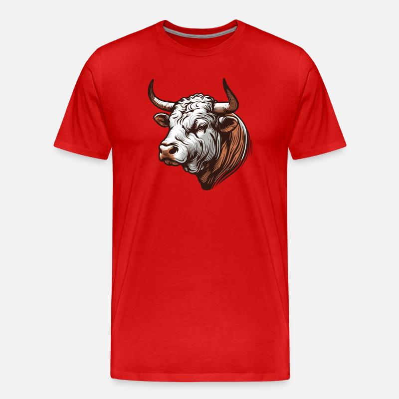 Stier - Männer Premium Bio T-Shirt - Rot