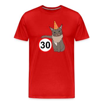 Geburtstag 30 - Männer Premium Bio T-Shirt - Rot - Vorne - Damien (186cm)