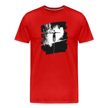 Slackline Slacklining Balance - Men's Premium Organic T-Shirt - red - Front - Damien (186cm)