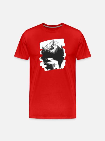 Mountains - Men's Premium Organic T-Shirt - red