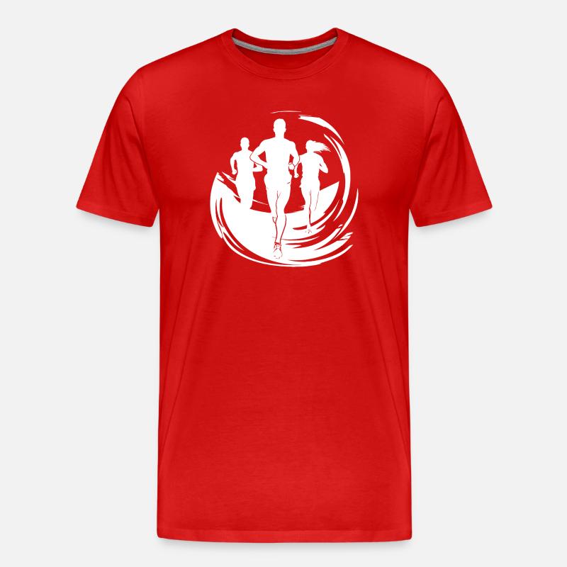 Läufer Zeichnung - Männer Premium Bio T-Shirt - Rot