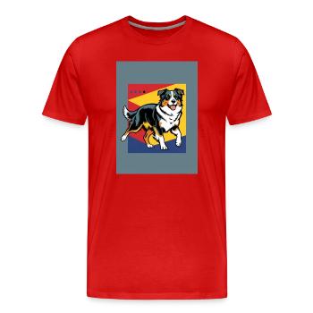 Australischer Schäferhund - Männer Premium Bio T-Shirt - Rot - Vorne - Damien (186cm)