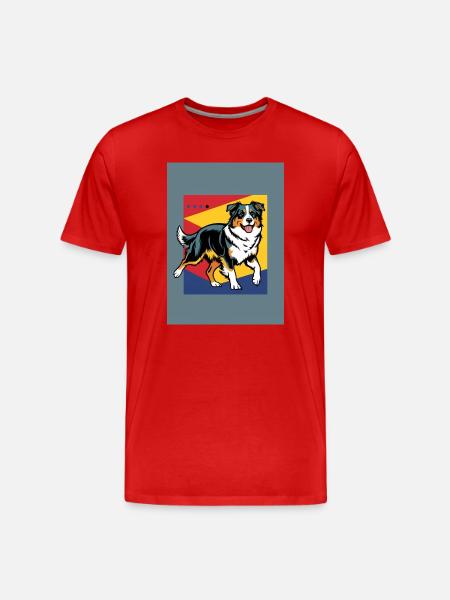 Australian Shepherd Dog - Men's Premium Organic T-Shirt - red