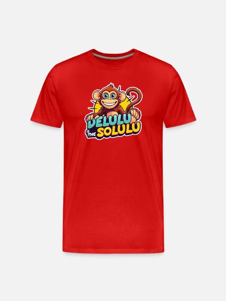 Delulu is the Solulu - Men's Premium Organic T-Shirt - red