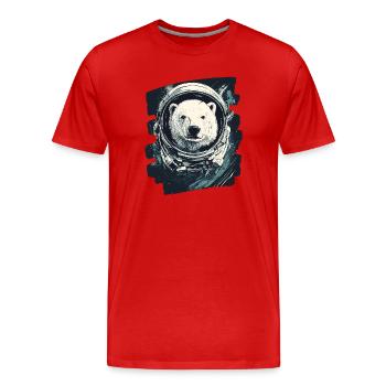 Eisbär Astronaut - Männer Premium Bio T-Shirt - Rot - Vorne - Damien (186cm)
