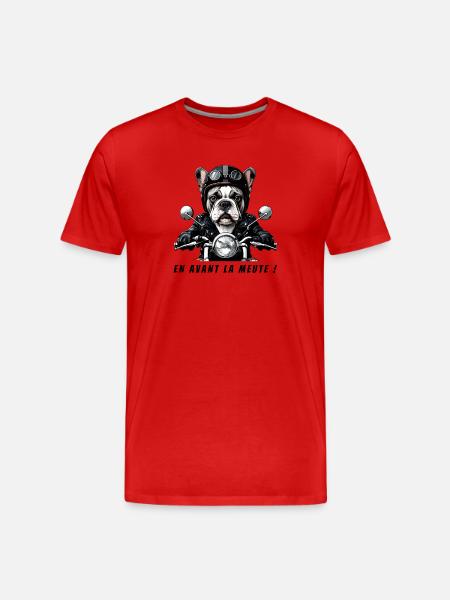 Biker Bulldog: Let's go pack! - Men's Premium Organic T-Shirt - red