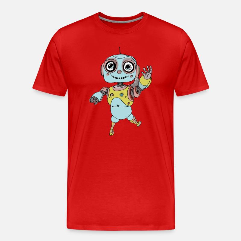 Kosmischer Begleiter - Männer Premium Bio T-Shirt - Rot