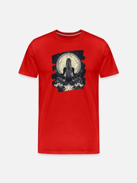 Yoga Namaste Méditation - T-shirt bio Premium Homme - rouge