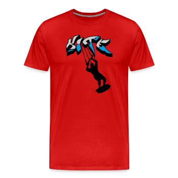 Kiteboarding, Kitesurfer, Kiteboard, kitesurfen - Männer Premium Bio T-Shirt - Rot - Vorne - Damien (186cm)