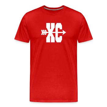 CROSS-COUNTRY XC - T-shirt bio Premium Homme - rouge - Devant - Damien (186cm)