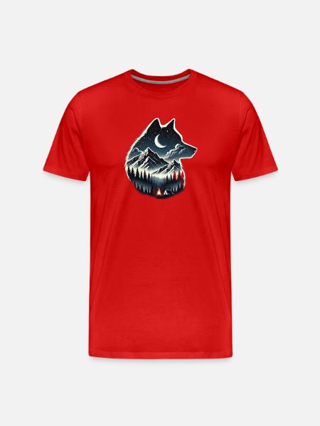 wolf - Men's Premium Organic T-Shirt - red