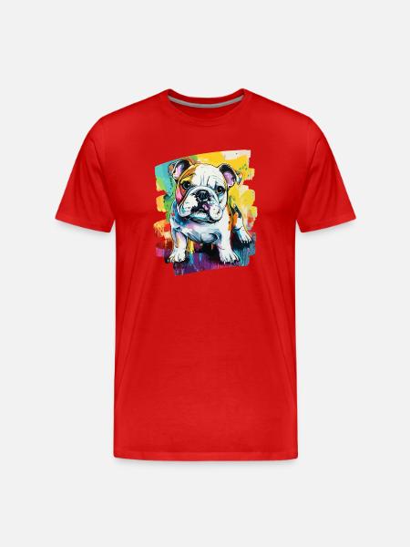 Bulldog Fighting Dog - Men's Premium Organic T-Shirt - red