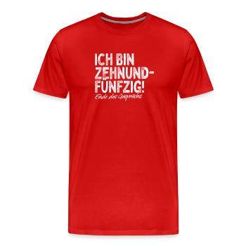 Ich bin Zehnundfünfzig Geschenk für 60. Geburtstag - Männer Premium Bio T-Shirt - Rot - Vorne - Damien (186cm)