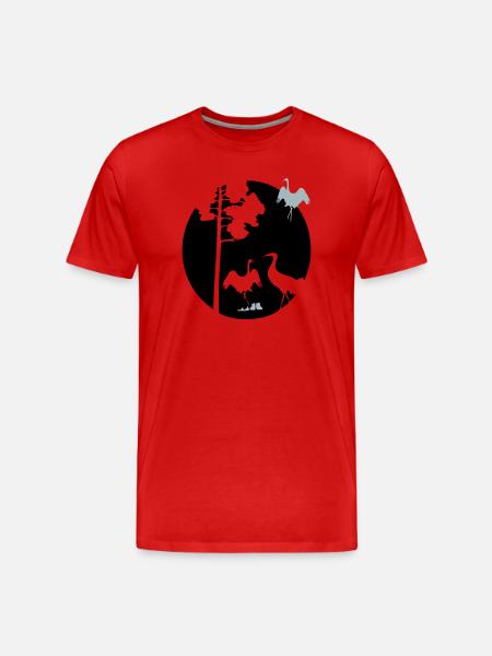 Afrika Kraniche - Männer Premium Bio T-Shirt - Rot