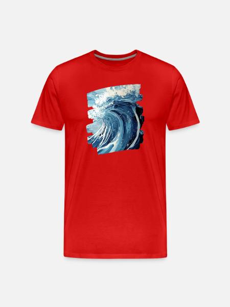 Waves and sea - Men's Premium Organic T-Shirt - red