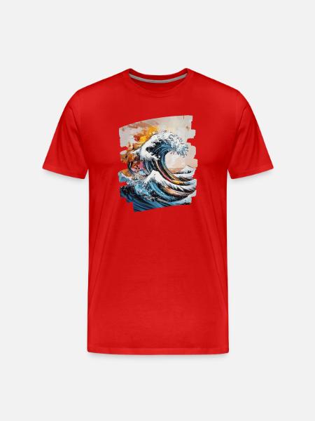 Waves and sea - Men's Premium Organic T-Shirt - red