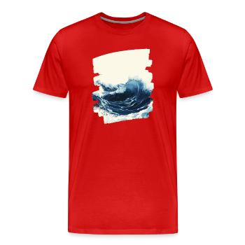 Wellen und Meer - Männer Premium Bio T-Shirt - Rot - Vorne - Damien (186cm)