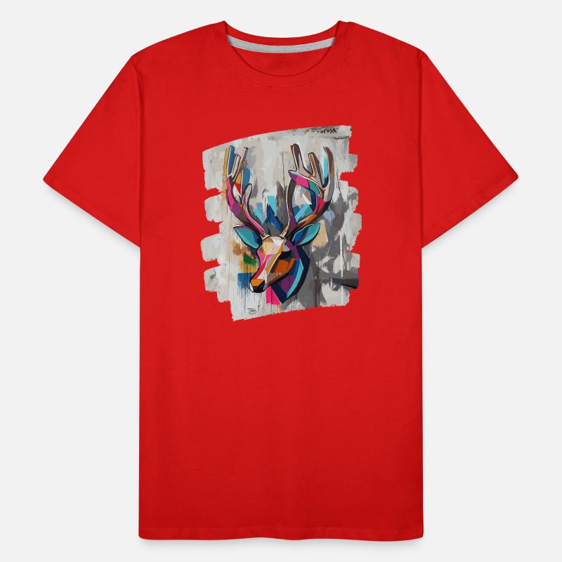 Hirsch mit Geweih Männer Premium Bio T-Shirt