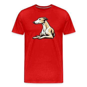 Lévrier - T-shirt bio Premium Homme - rouge - Devant - Damien (186cm)
