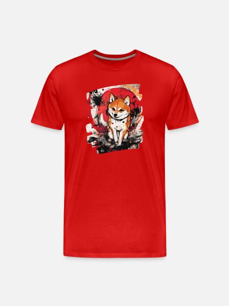 Shiba Inu - Men's Premium Organic T-Shirt - red