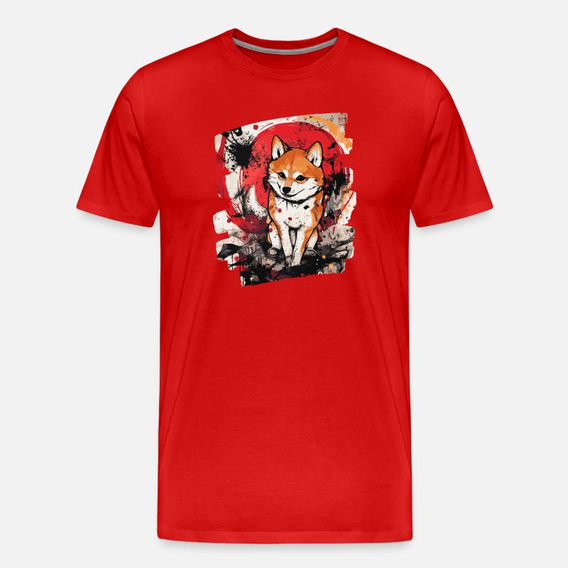 Shiba Inu - Männer Premium Bio T-Shirt - Rot