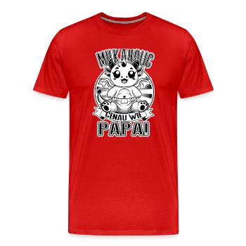 Milchdrache – Süßer Baby Drache in Windel - Männer Premium Bio T-Shirt - Rot - Vorne - Damien (186cm)