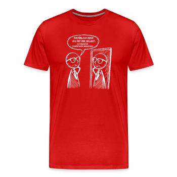 kompetente Beratung - Männer Premium Bio T-Shirt - Rot - Vorne - Damien (186cm)
