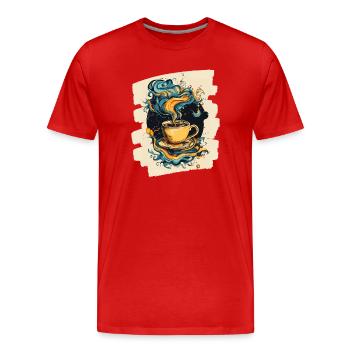 Café Café Amateurs de café - T-shirt bio Premium Homme - rouge - Devant - Damien (186cm)